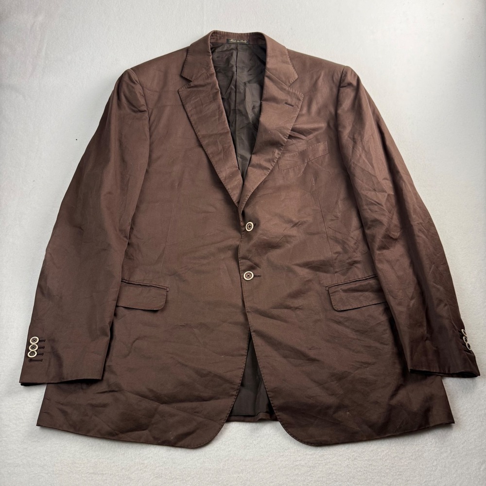 Pal Zileri Abito Privato Brown Cotton Blazer Mens IT 60 R Sport Coat